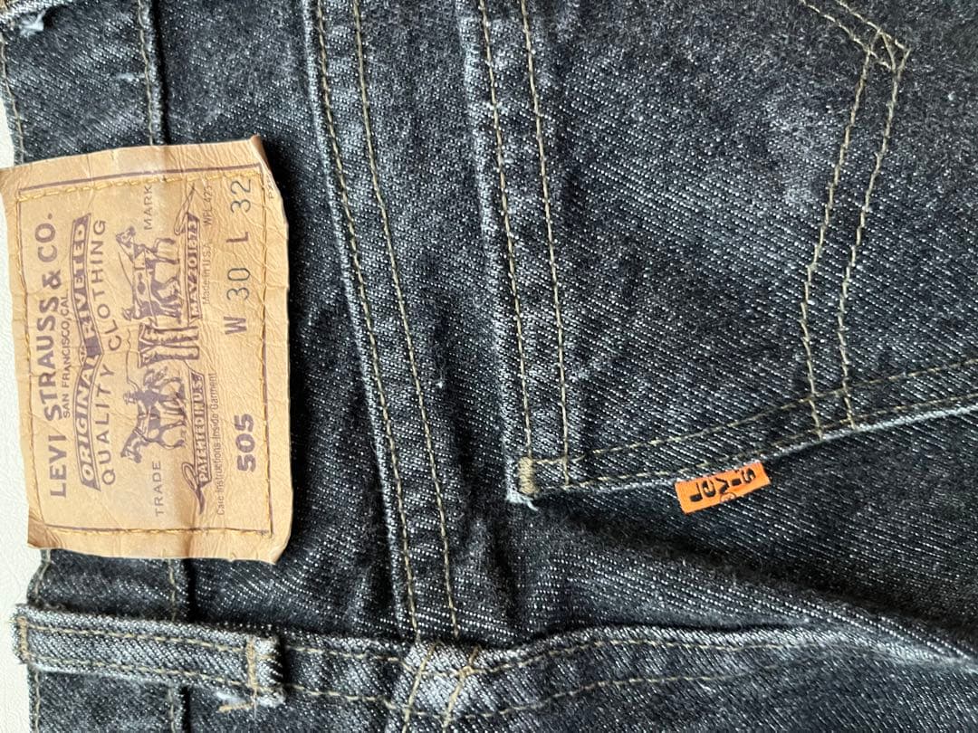 90s Levi's 505 yarn-dyed black denim #QY01KS