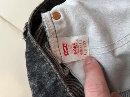 90s Levi's 505 yarn-dyed black denim #QY01KS