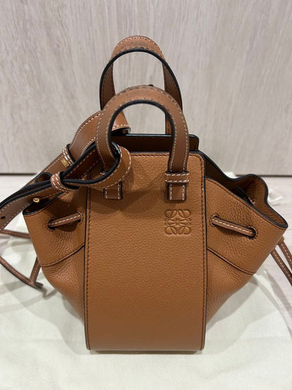 LOEWE Hammock Mini Tan Soft Grain Calfskin #QY6GDH