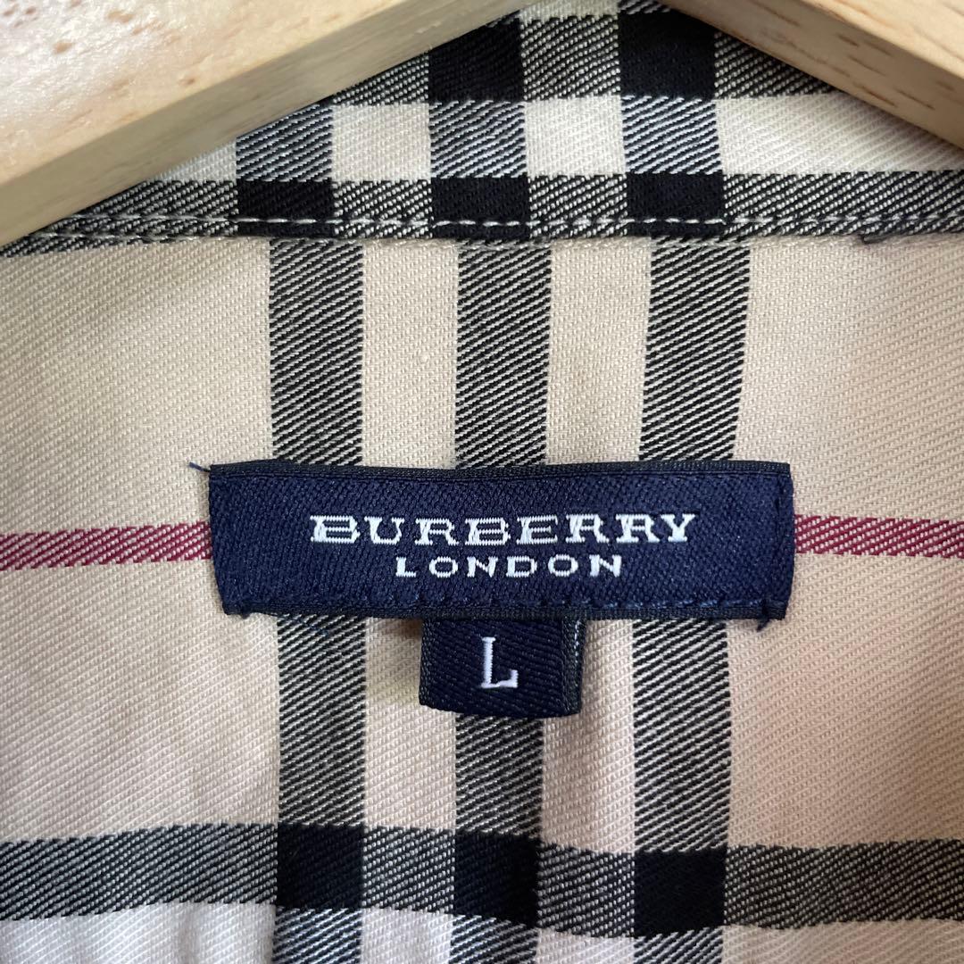 BURBERRY Check Pattern Long Sleeve Shirt, Size L #PGG2Z2