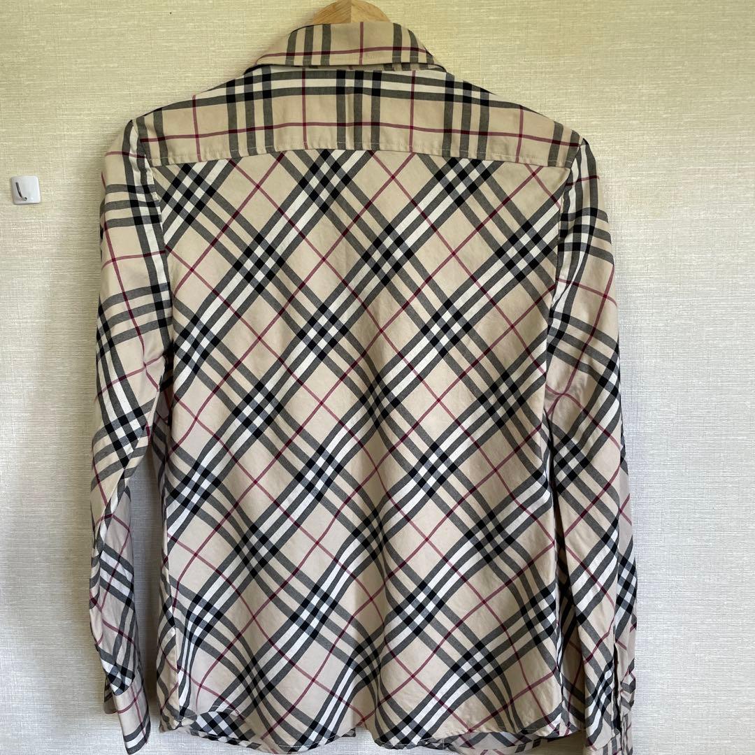 BURBERRY Check Pattern Long Sleeve Shirt, Size L #PGG2Z2