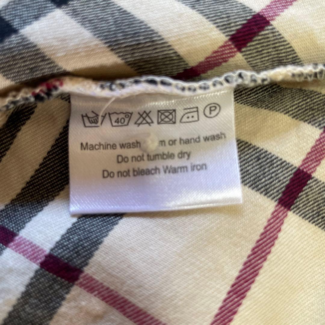 BURBERRY Check Pattern Long Sleeve Shirt, Size L #PGG2Z2