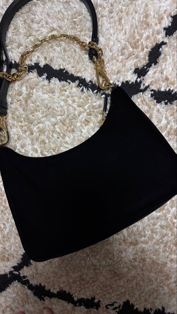 PRADA Re-Edition Mini Black Velvet Handbag #QY303Y