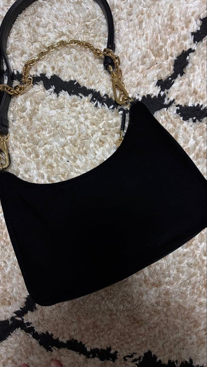 PRADA Re-Edition Mini Black Velvet Handbag #QY303Y