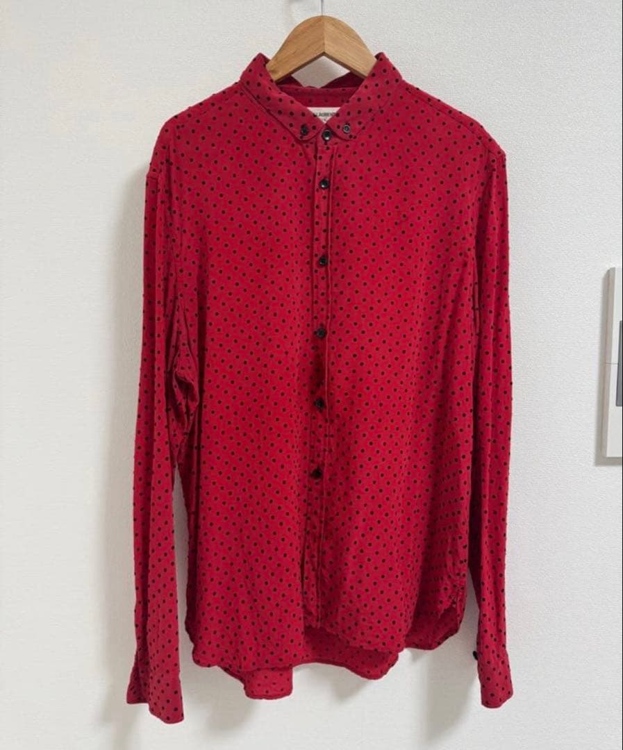 SAINT LAURENT red polka dot long sleeve shirt #QYBSFG