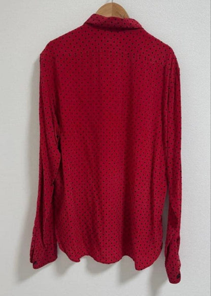 SAINT LAURENT red polka dot long sleeve shirt #QYBSFG