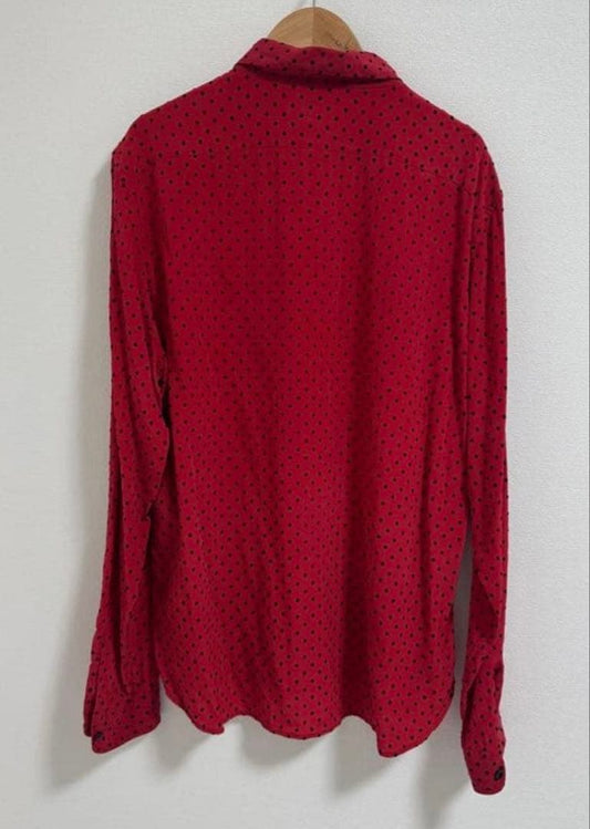 SAINT LAURENT red polka dot long sleeve shirt #QYBSFG