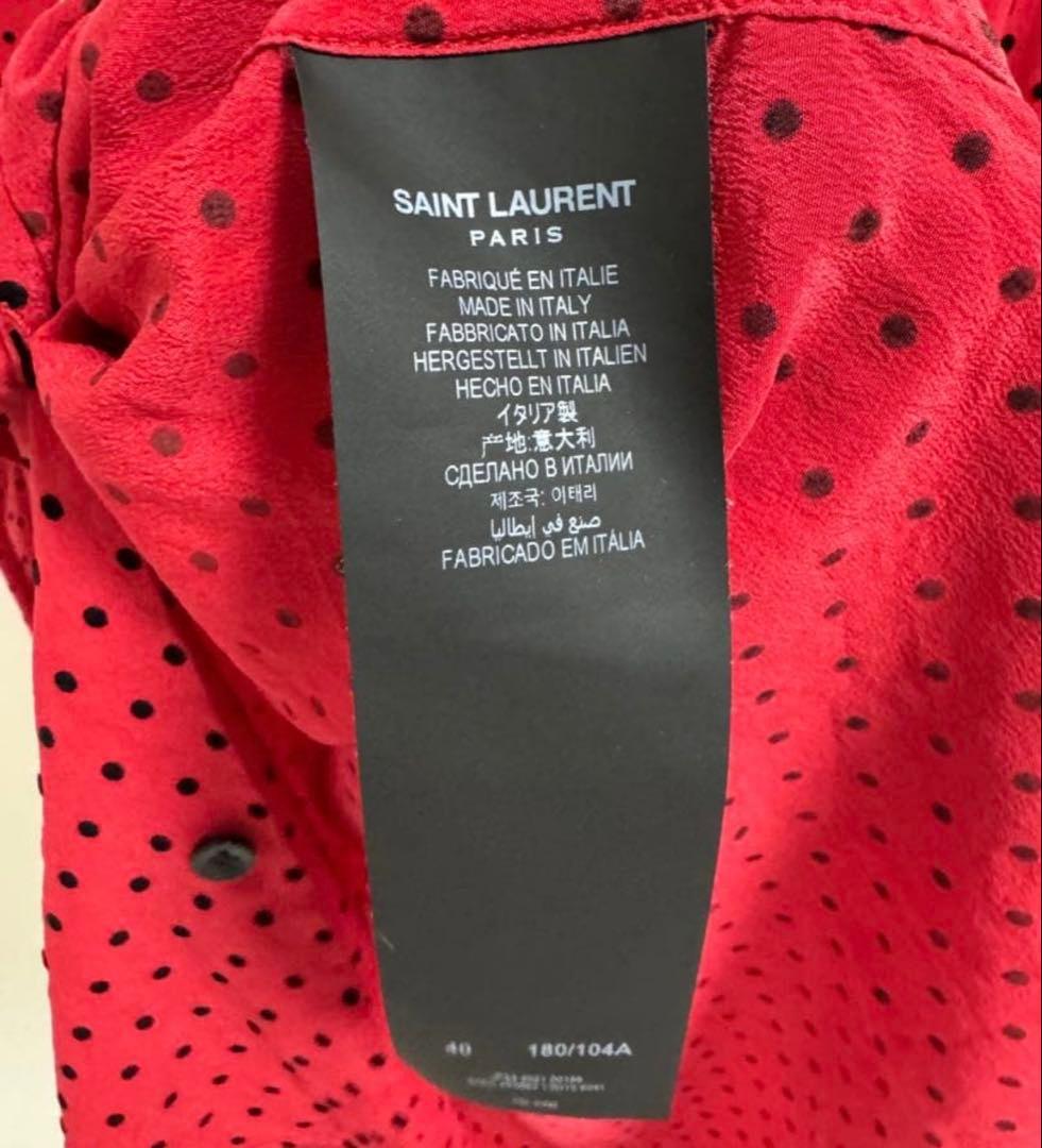 SAINT LAURENT red polka dot long sleeve shirt #QYBSFG