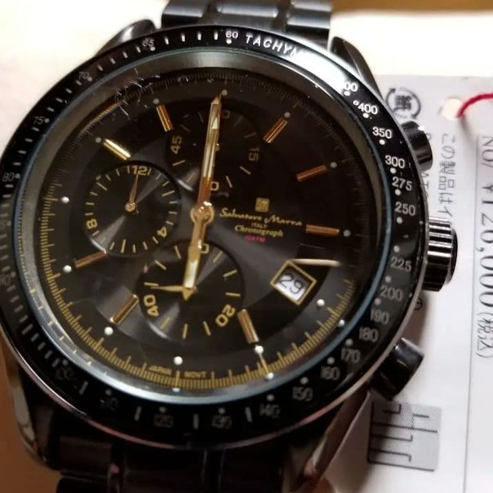 High-performance center chronograph men's chronograph watch with black I #QY68N3