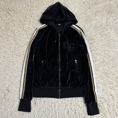 Dolce & Gabbana Velour Full Zip Hoodie (Y2K) #QYD3AU