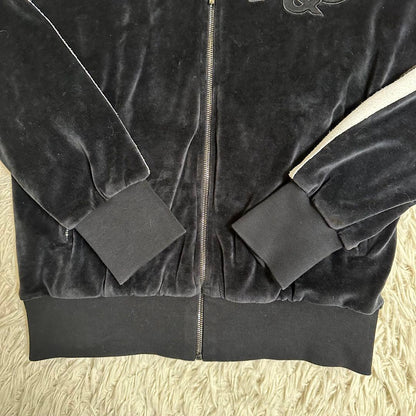 Dolce & Gabbana Velour Full Zip Hoodie (Y2K) #QYD3AU