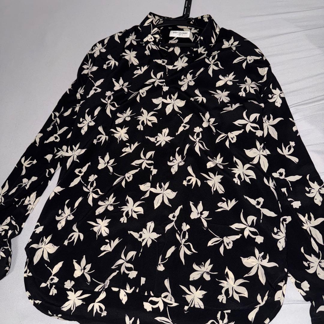 Saint Laurent floral silk long-sleeved shirt #PC72QE