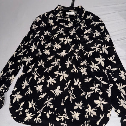 Saint Laurent floral silk long-sleeved shirt #PC72QE