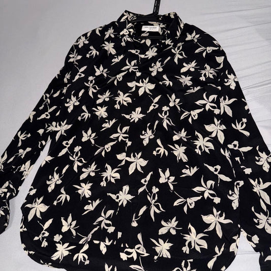 Saint Laurent floral silk long-sleeved shirt #PC72QE