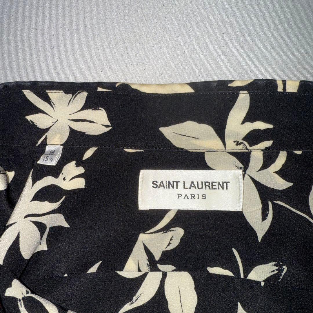 Saint Laurent floral silk long-sleeved shirt #PC72QE