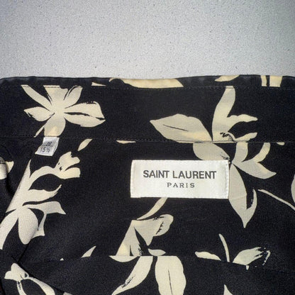 Saint Laurent floral silk long-sleeved shirt #PC72QE