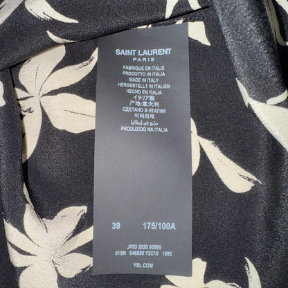 Saint Laurent floral silk long-sleeved shirt #PC72QE