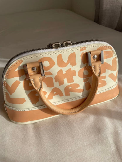 LOUIS VUITTON Alma PM Monogram Handbag White #QYB6I7
