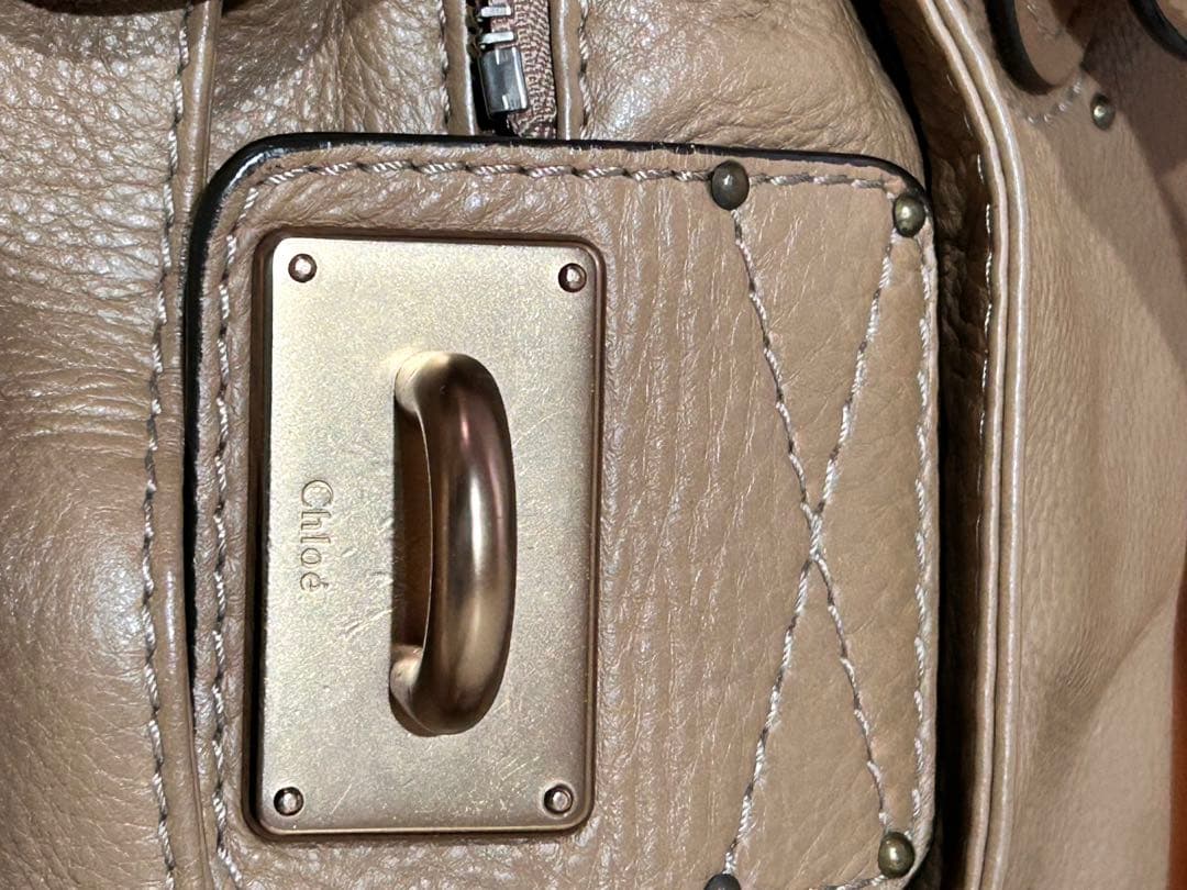 Chloe Paddington Beige Leather Handbag with Lock & Key #QYGS2B