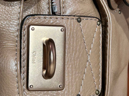 Chloe Paddington Beige Leather Handbag with Lock & Key #QYGS2B