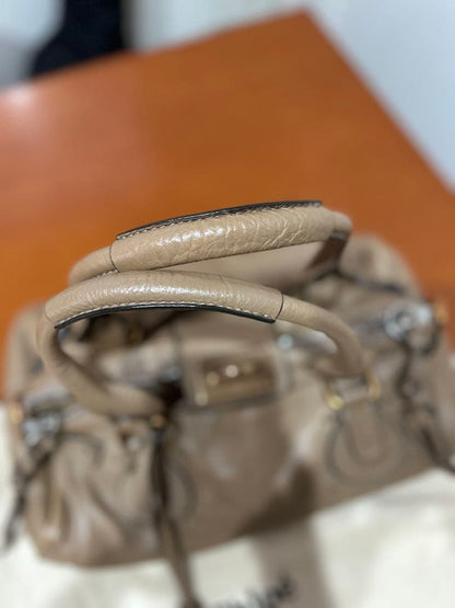 Chloe Paddington Beige Leather Handbag with Lock & Key #QYGS2B