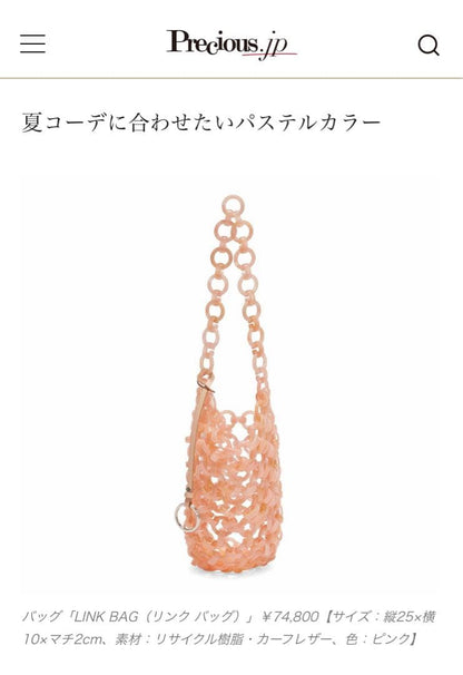 JIL SANDER Pink Recycled Resin Handbag Used Mint #QY99N8