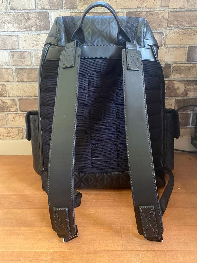 DIOR Hit The Road Backpack CD Diamond Canvas Black #QYBDL3
