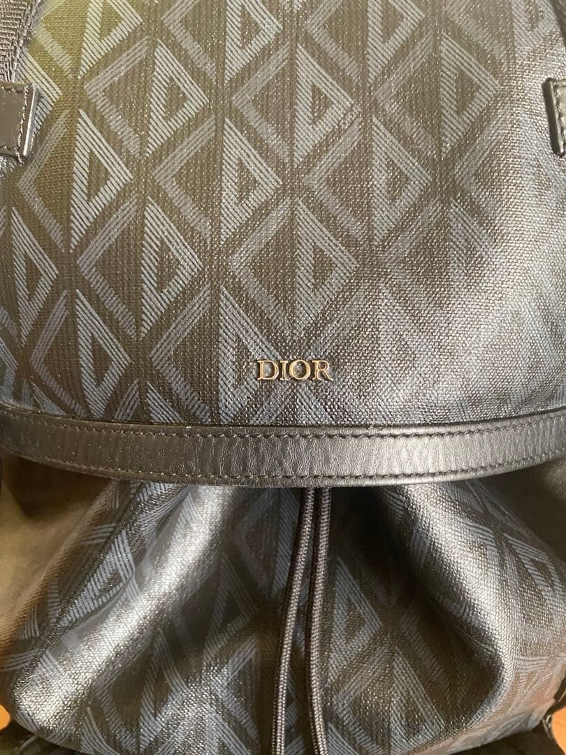 DIOR Hit The Road Backpack CD Diamond Canvas Black #QYBDL3