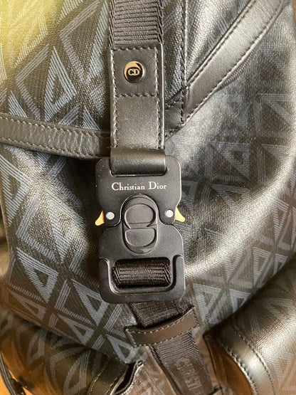 DIOR Hit The Road Backpack CD Diamond Canvas Black #QYBDL3