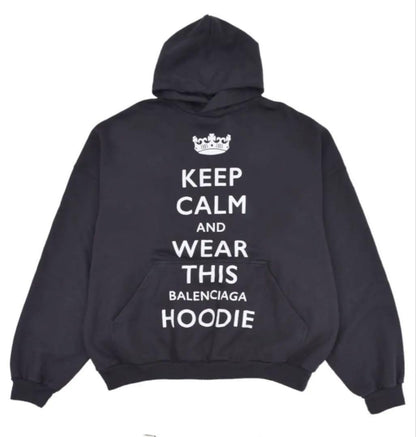 BALENCIAGA KEEP CALM HOODIE BLACK #QY6VK7