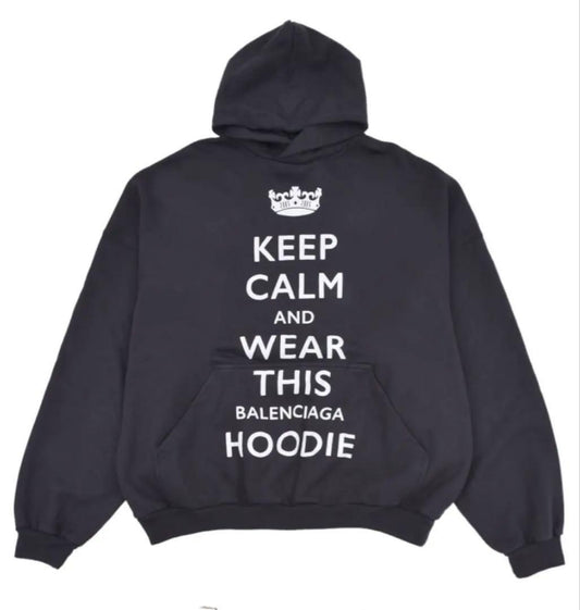 BALENCIAGA KEEP CALM HOODIE BLACK #QY6VK7