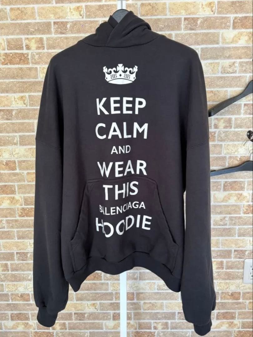 BALENCIAGA KEEP CALM HOODIE BLACK #QY6VK7