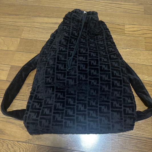 FENDI backpack 2-way with beach towel Black Canvas #QY908A