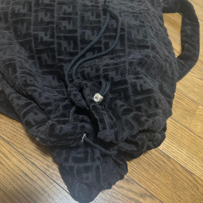 FENDI backpack 2-way with beach towel Black Canvas #QY908A