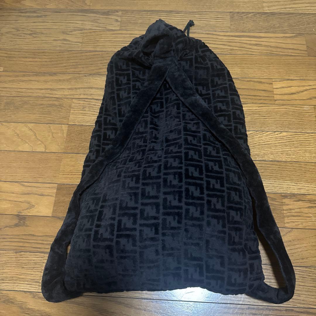 FENDI backpack 2-way with beach towel Black Canvas #QY908A
