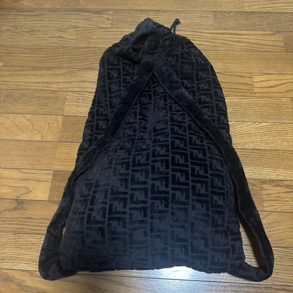 FENDI backpack 2-way with beach towel Black Canvas #QY908A