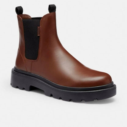 Coach Side Gore Boots Brown Size 27cm #QYL08Z