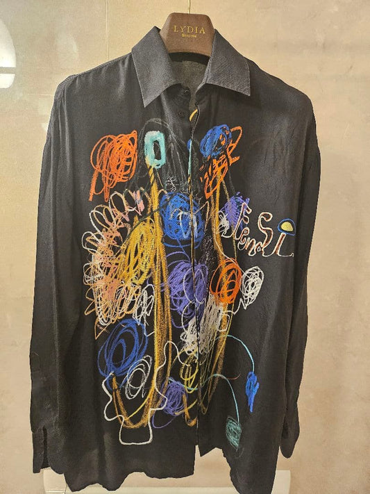 FENDI Colorful Embroidered Silk Shirt 12 39 #PC60CN