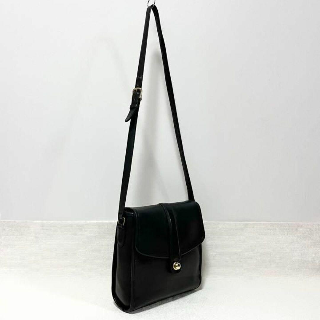 USA OLD Coach Leather Shoulder Bag with Hook Closure #QY7B1G