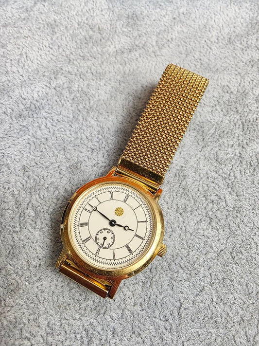 Z24 Gold Mesh Band Commemorative Model, Chrysanthemum Emblem Dial, Gold #QYBT02