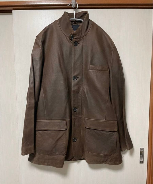 Brooks Brothers Brown Leather Coat #PFB5TK