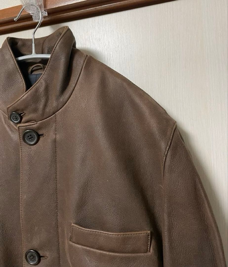 Brooks Brothers Brown Leather Coat #PFB5TK