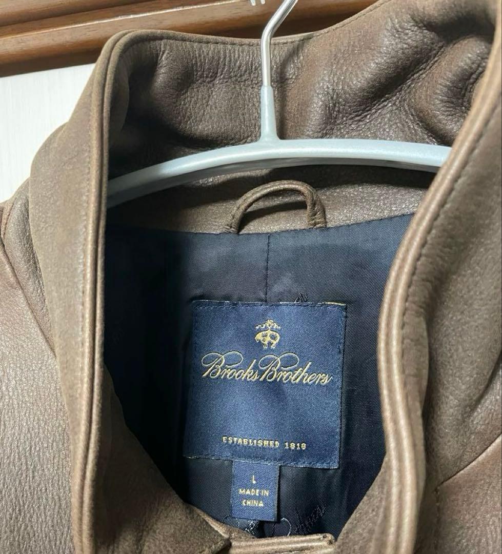 Brooks Brothers Brown Leather Coat #PFB5TK