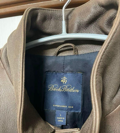 Brooks Brothers Brown Leather Coat #PFB5TK