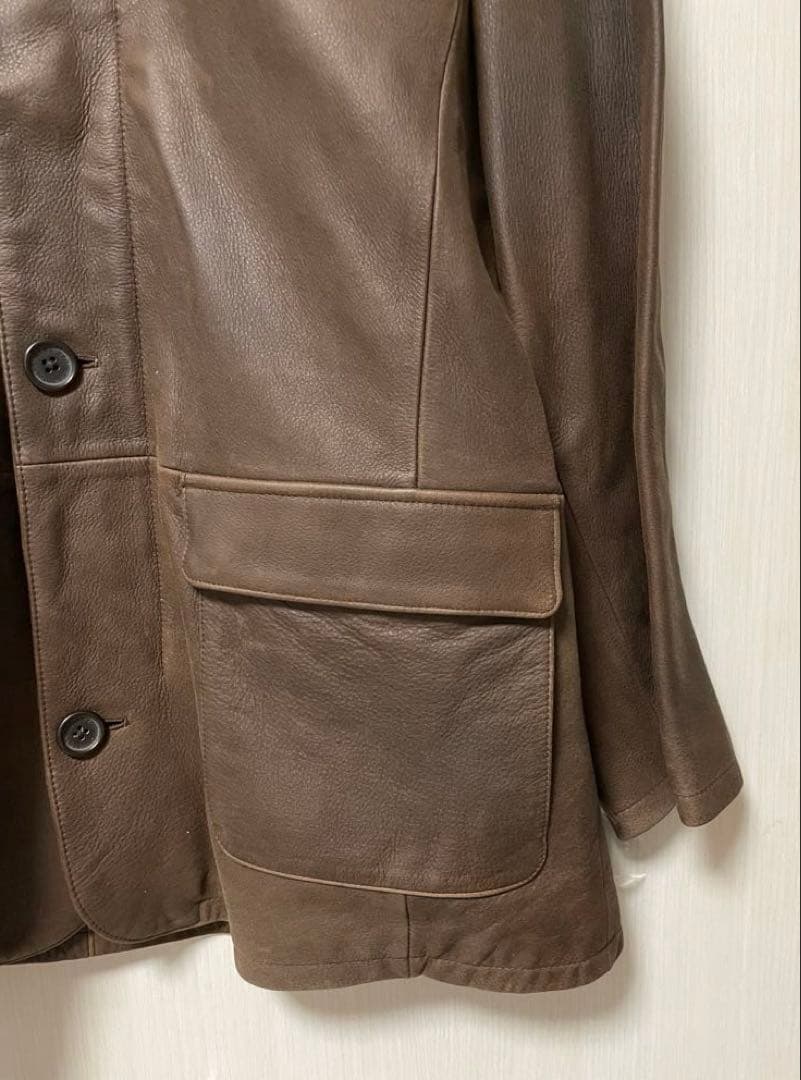 Brooks Brothers Brown Leather Coat #PFB5TK