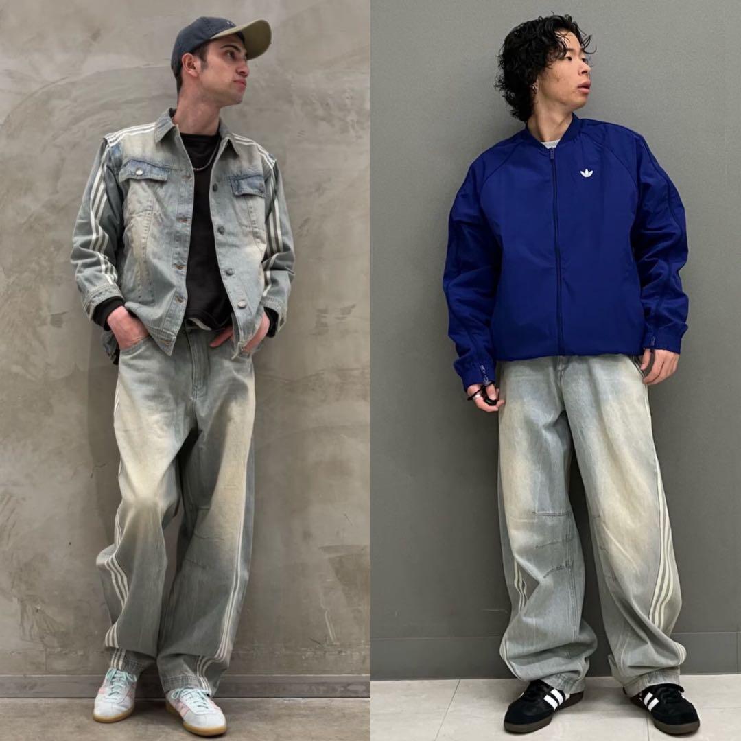 30?ADILENIUM Banana Fit Washed Denim Pants Blue #QO739P