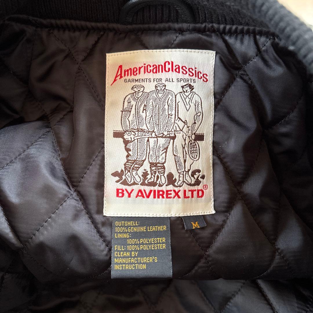 AVIREX Black Leather Jacket M #QYIO3T