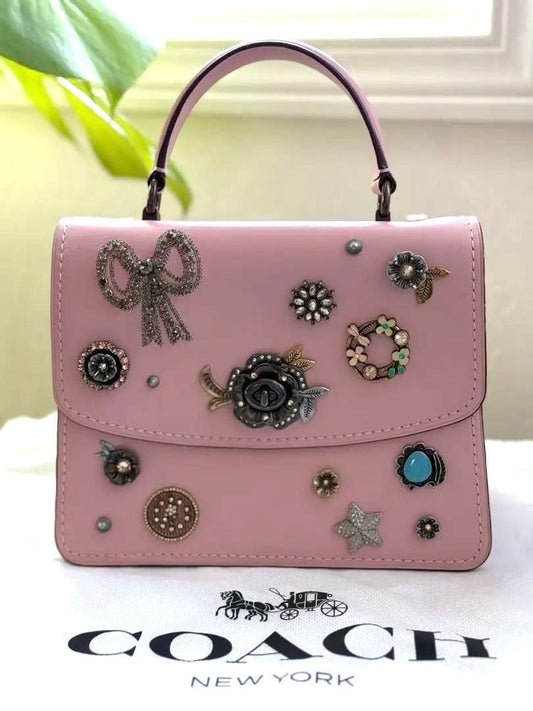 COACH Tea Rose Parker Top Handle Bag Shoulder Bag #QY7YTL