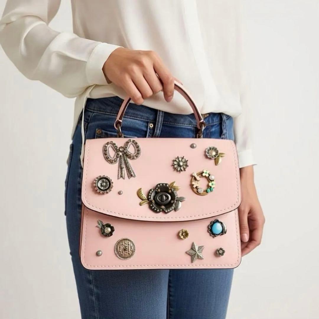 COACH Tea Rose Parker Top Handle Bag Shoulder Bag #QY7YTL