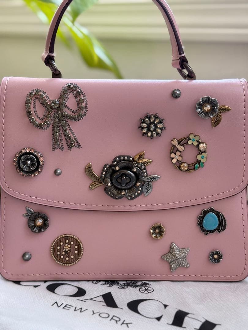 COACH Tea Rose Parker Top Handle Bag Shoulder Bag #QY7YTL